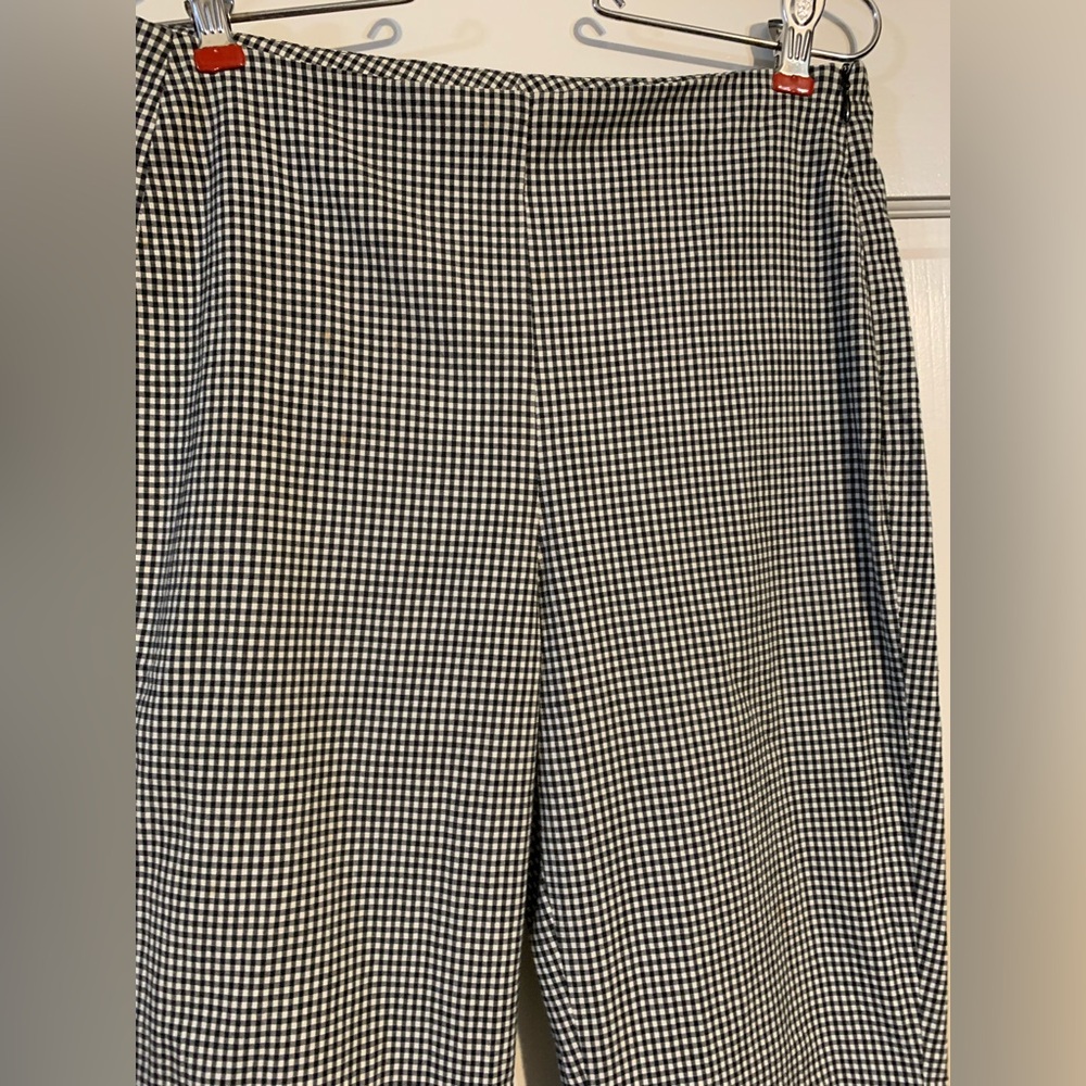 062 CAMBIO Black and White Checkered Pants, Size 6